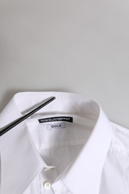 White GOLD Long Sleeve Dress Men Formal Shirt