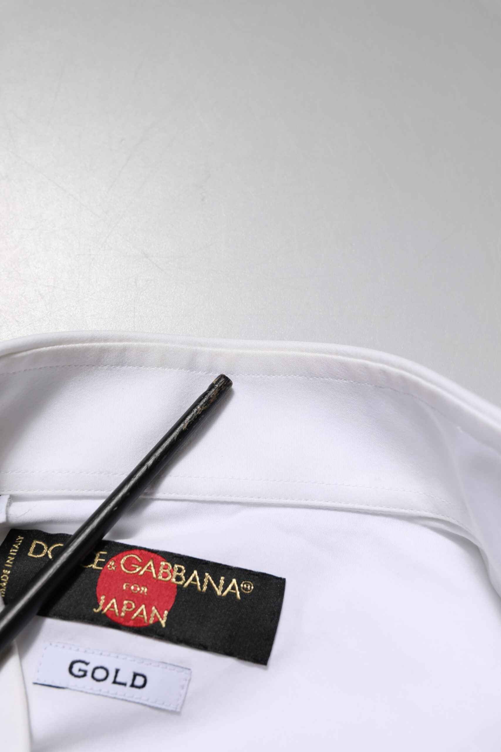 White GOLD Cotton Bib Dress Formal Shirt