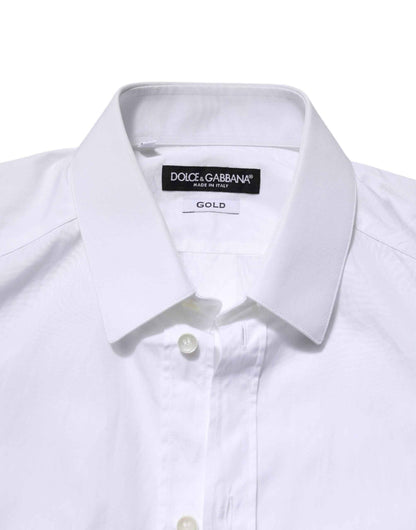 White GOLD Cotton Long Sleeve Men Formal Shirt