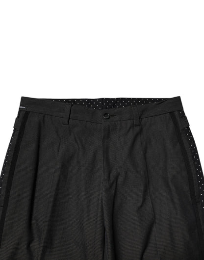 Gray Cotton Patterned Formal Pants