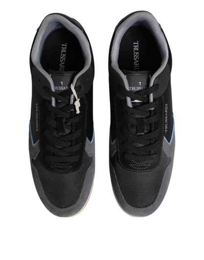 Black Gray Lace Up Low Top Casual Sneakers Shoes