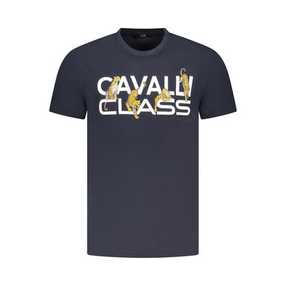 Blue Cotton Men T-Shirt