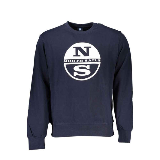 Blue Cotton Men Sweater