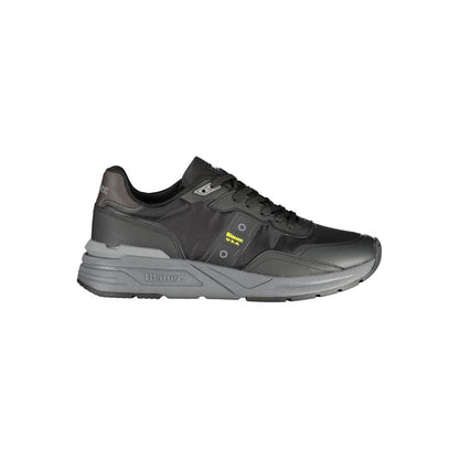 Black Polyurethane Men Sneaker