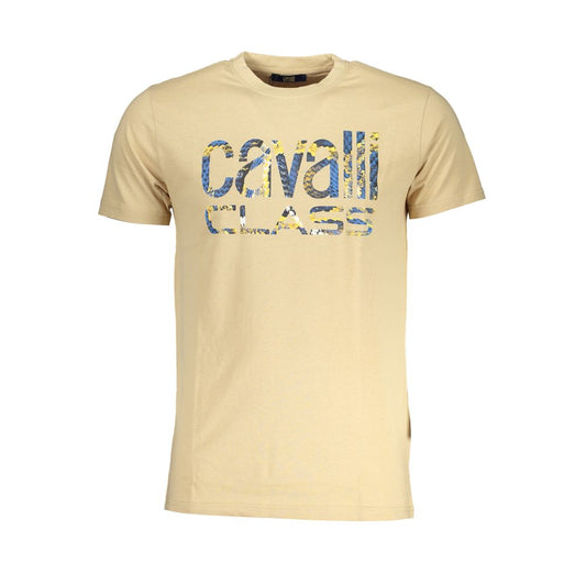 Beige Cotton Men T-Shirt