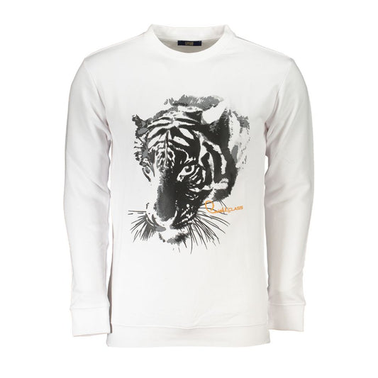 White Cotton Men Sweatshirt