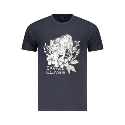 Blue Cotton Men T-Shirt