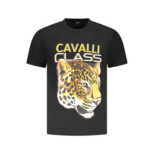 Black Cotton Men T-Shirt