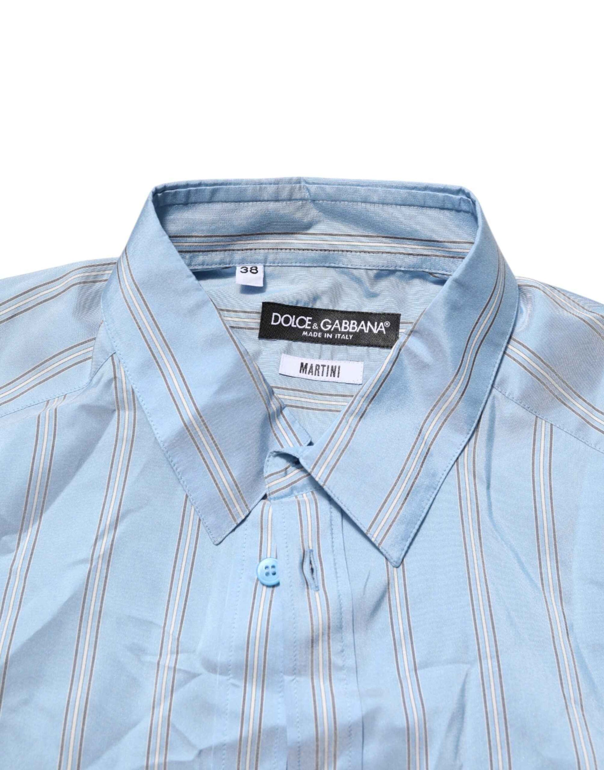 Blue Striped MARTINI Long Sleeves Dress Shirt