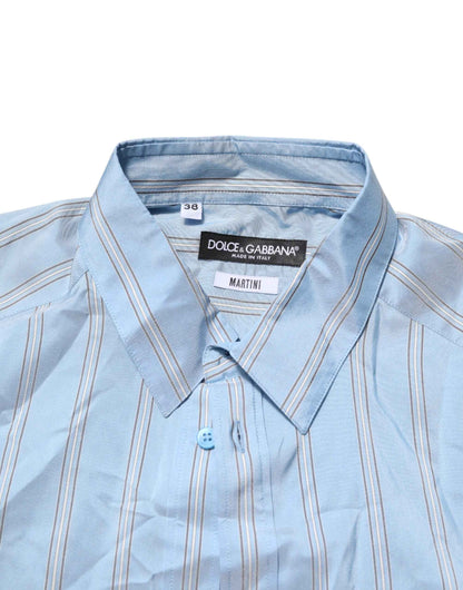 Blue Striped MARTINI Long Sleeves Dress Shirt
