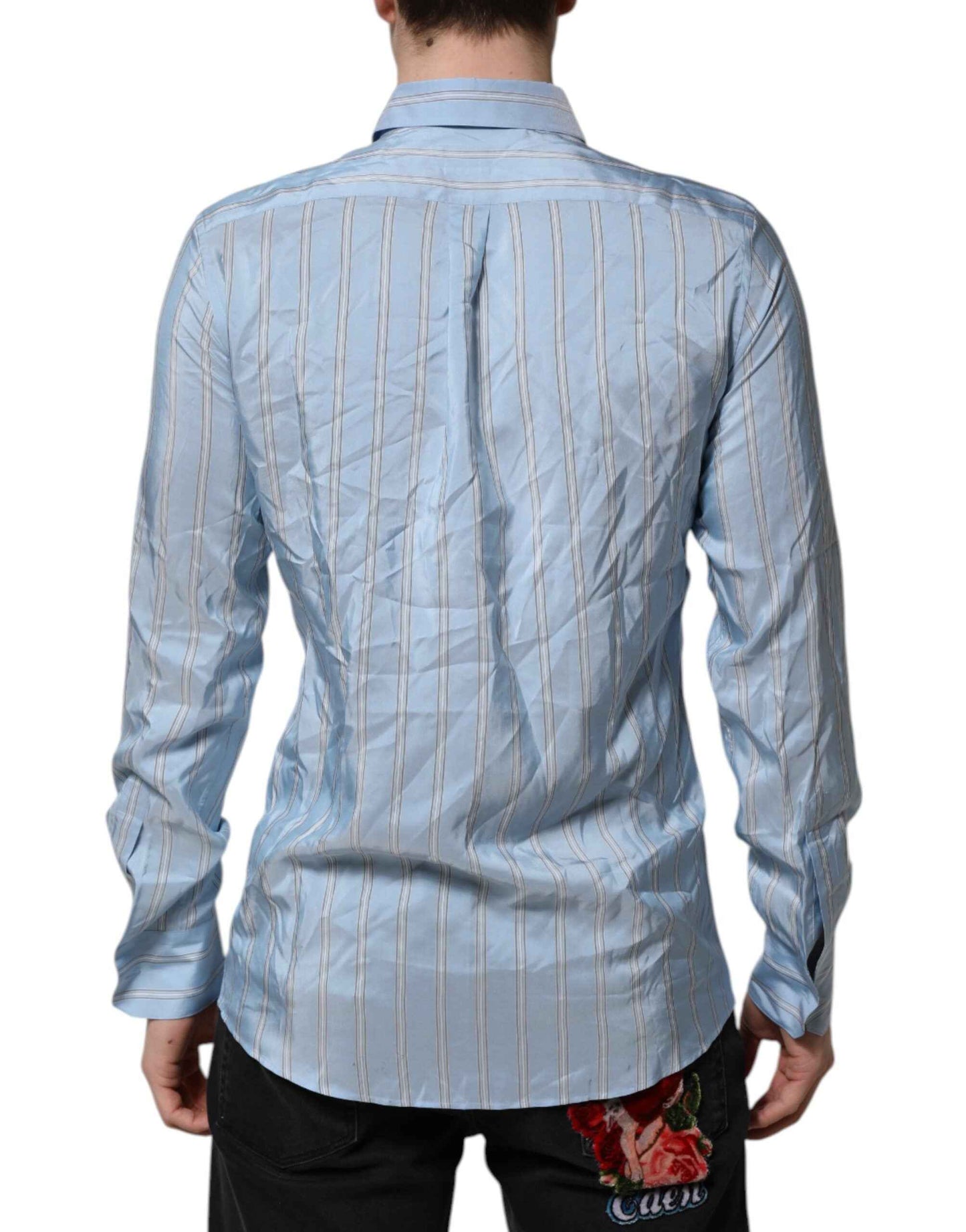 Blue Striped MARTINI Long Sleeve Dress Shirt