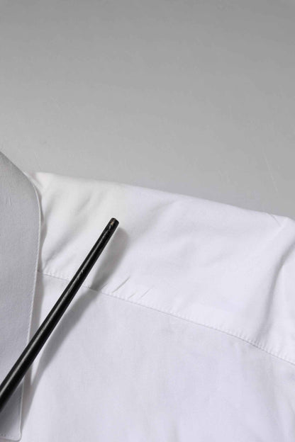 White Cotton GOLD Long Sleeves Dress Shirt