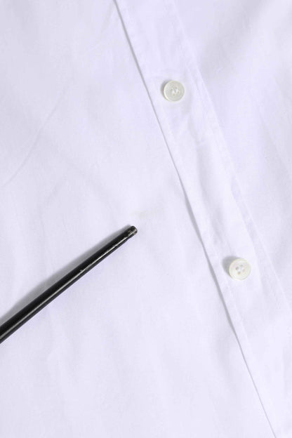 White Cotton GOLD Long Sleeves Dress Shirt