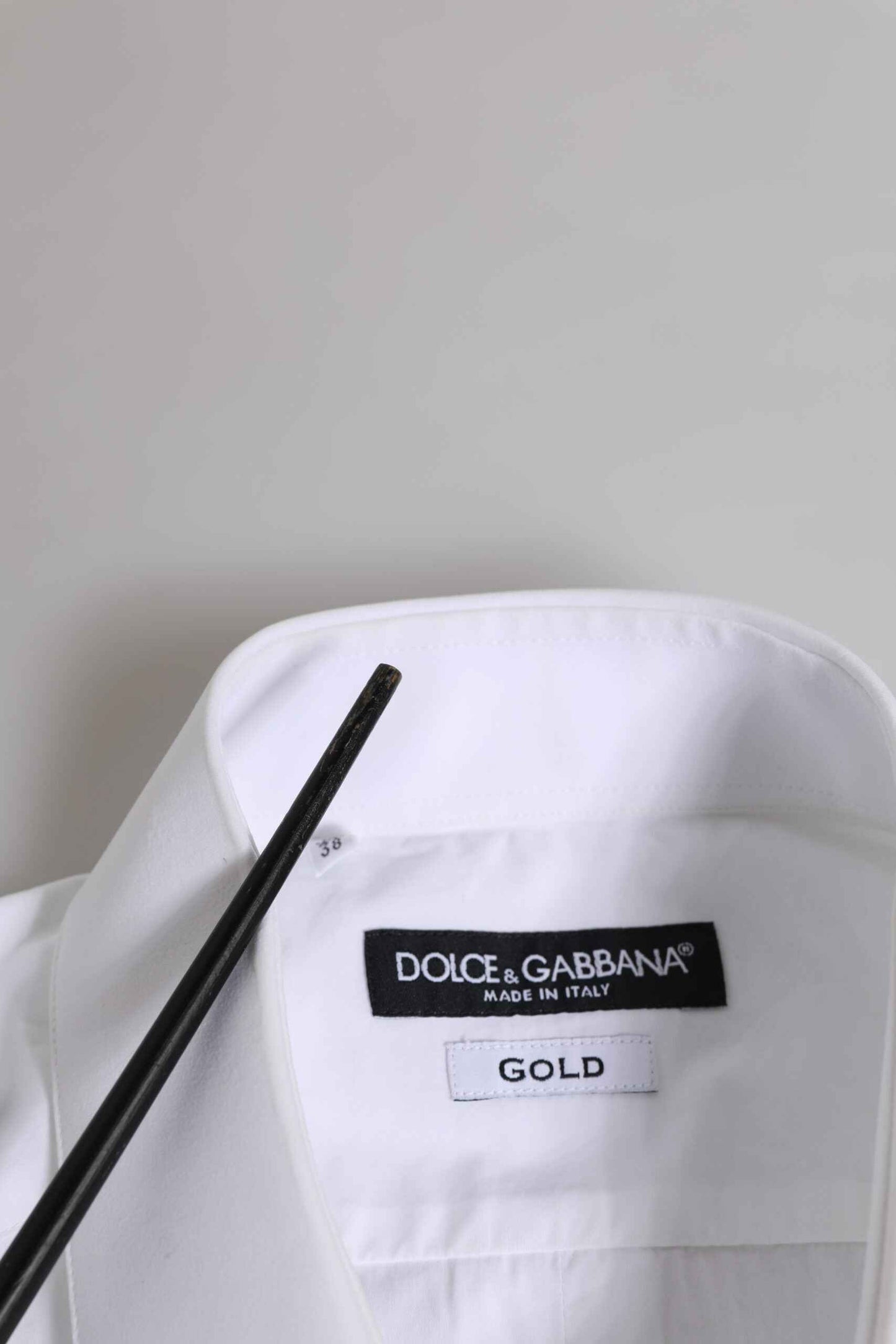 White Cotton GOLD Long Sleeves Dress Men Shirt