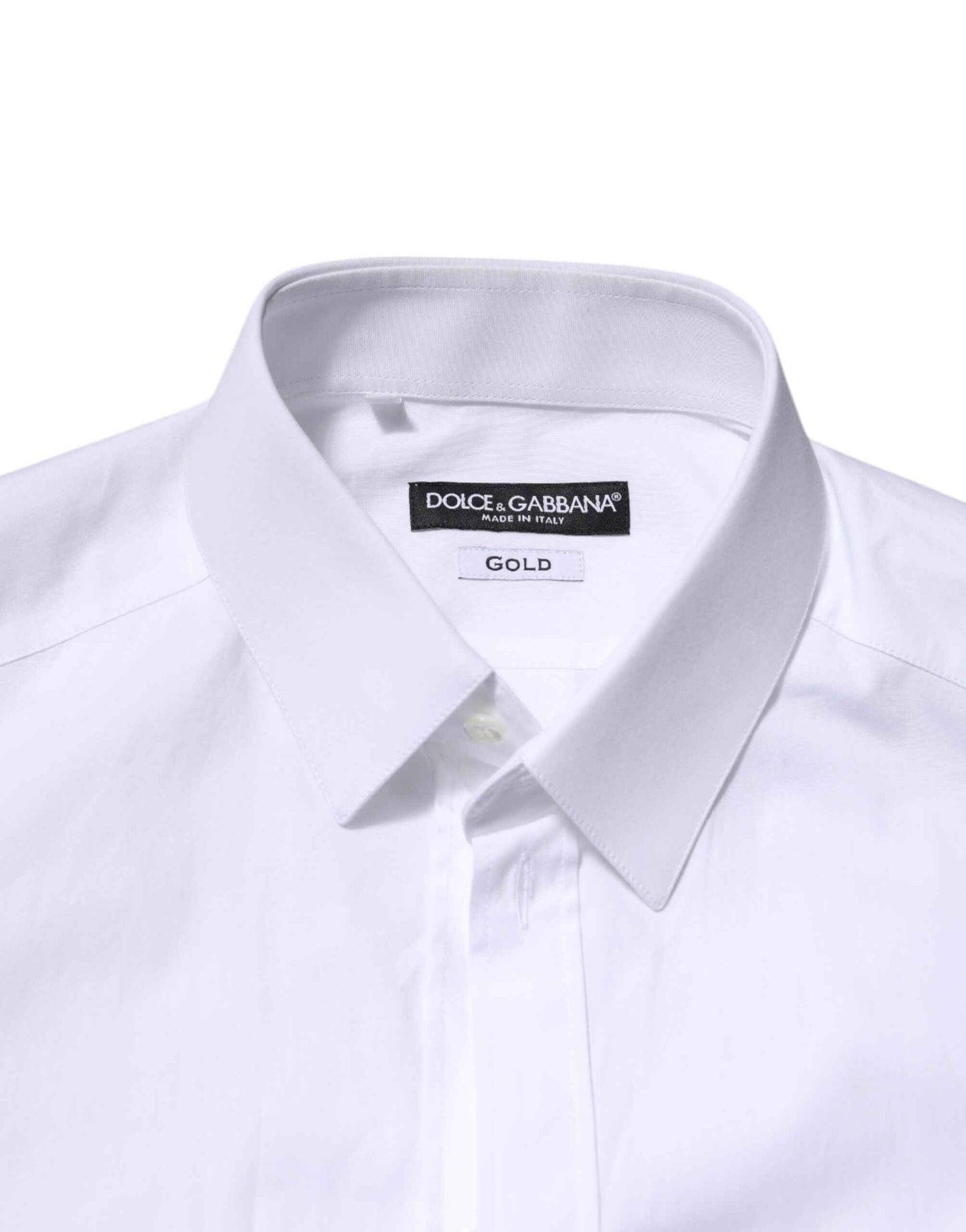 White Cotton GOLD Long Sleeve Men Dress Shirt