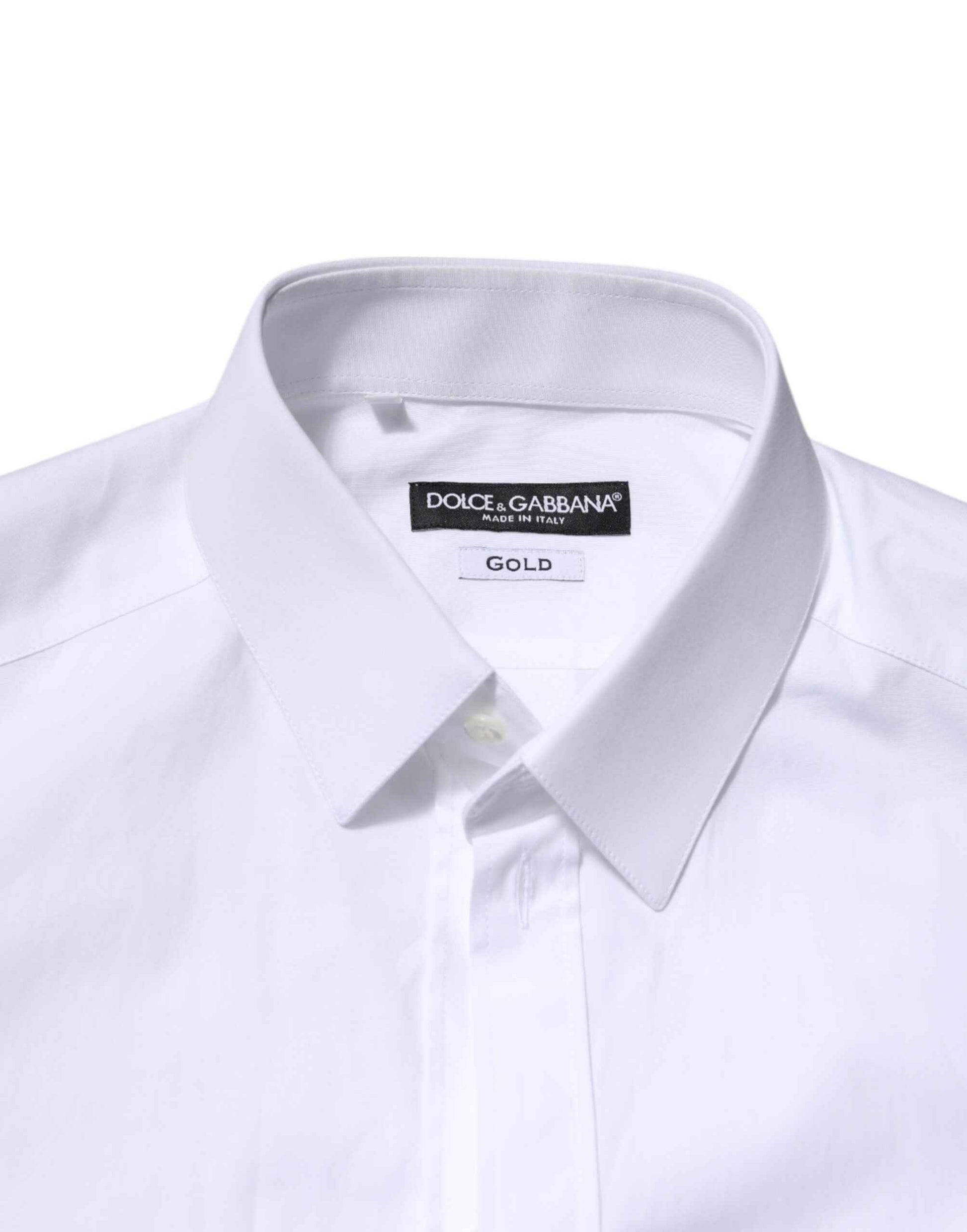 White Cotton GOLD Long Sleeve Men Dress Shirt
