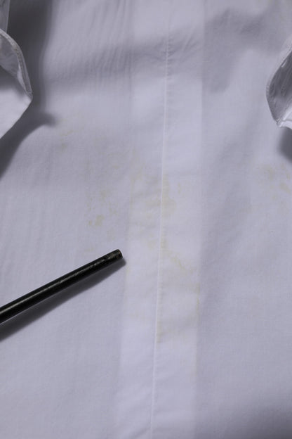 White Cotton GOLD Long Sleeves Dress Shirt