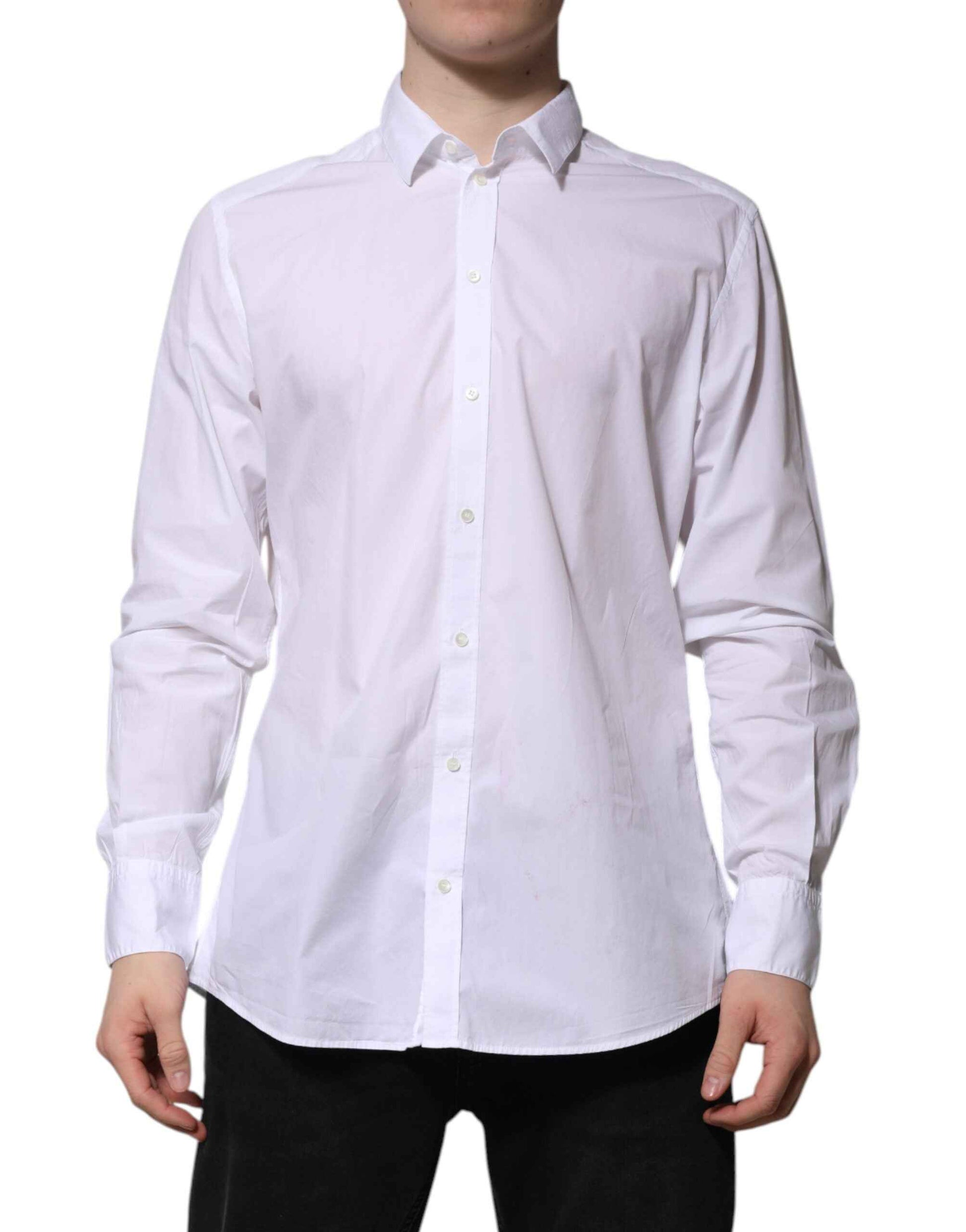 White Cotton Long Sleeves Dress Formal Shirt