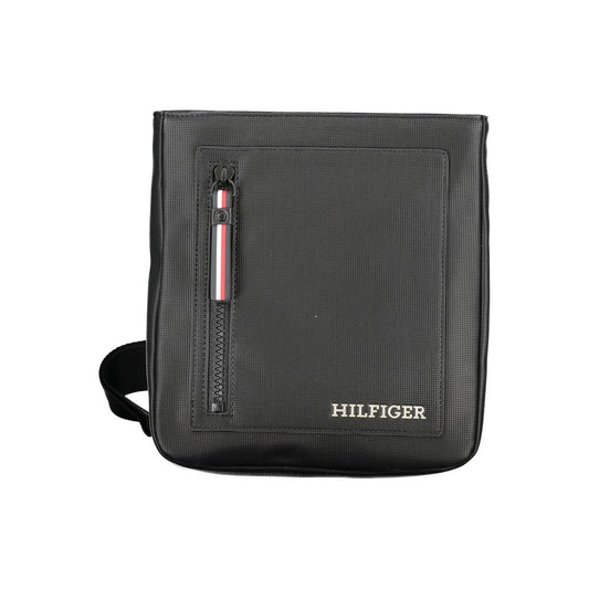 Black Polyurethane Men Shoulder Bag