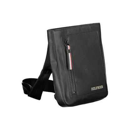 Black Polyurethane Men Shoulder Bag