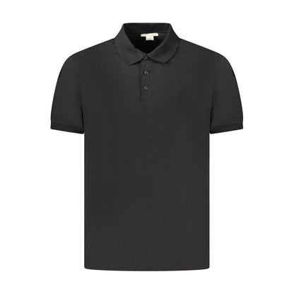 Black Cotton Men Polo