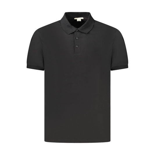Black Cotton Men Polo