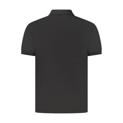 Black Cotton Men Polo