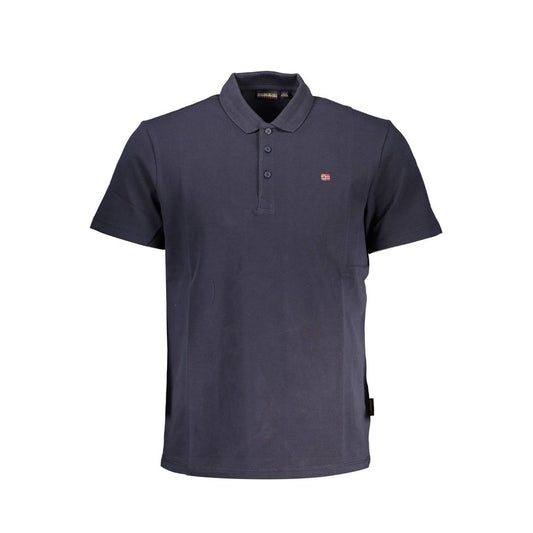 Blue Cotton Men's Polo-Shirt