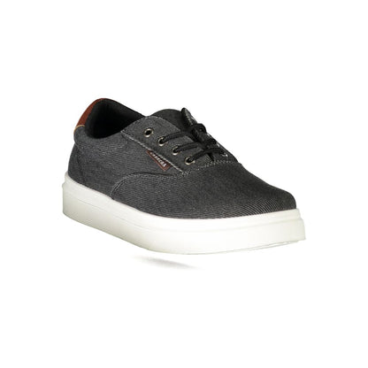 Black Polyurethane Men Sneaker