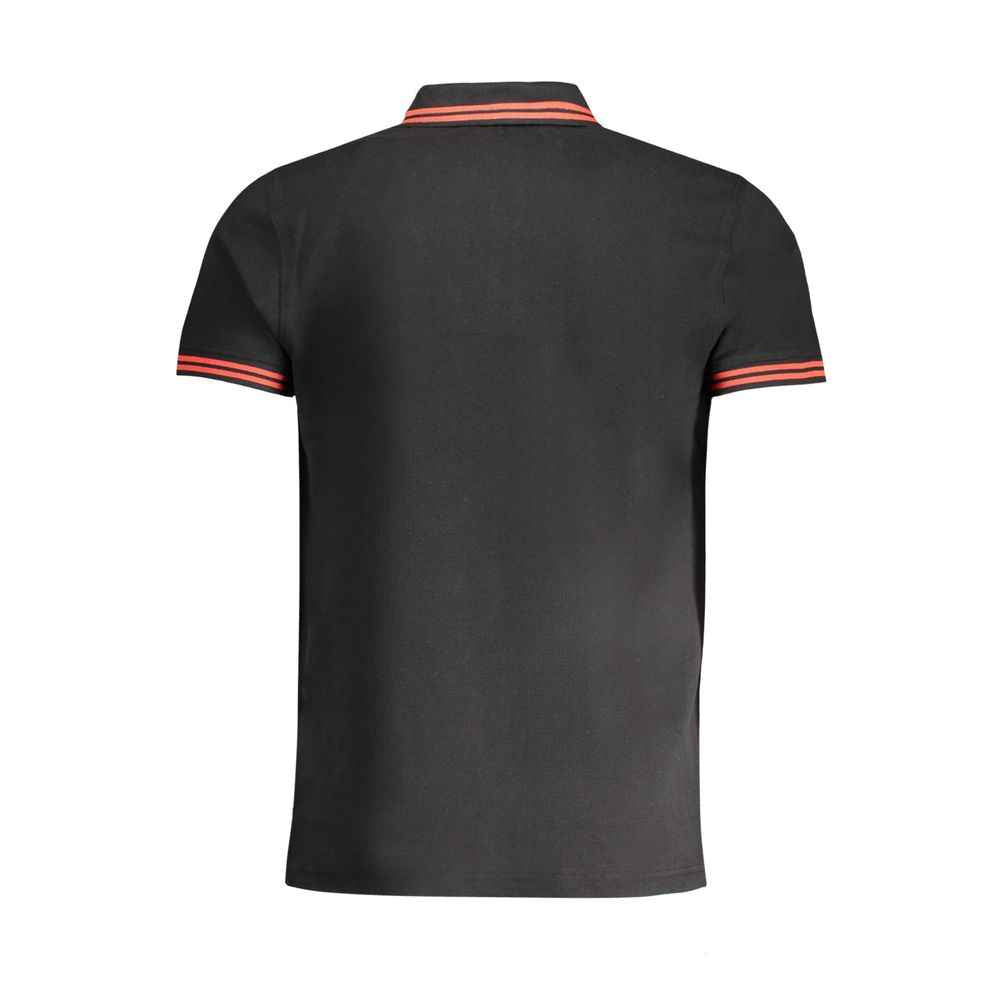 Black Cotton Men Polo Shirt