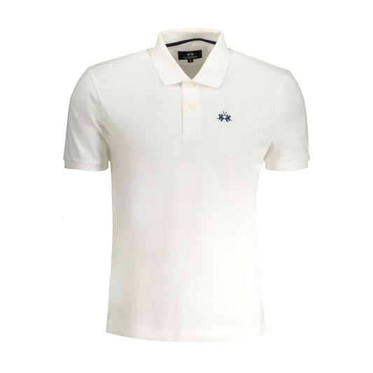 White Cotton Men Polo Shirt