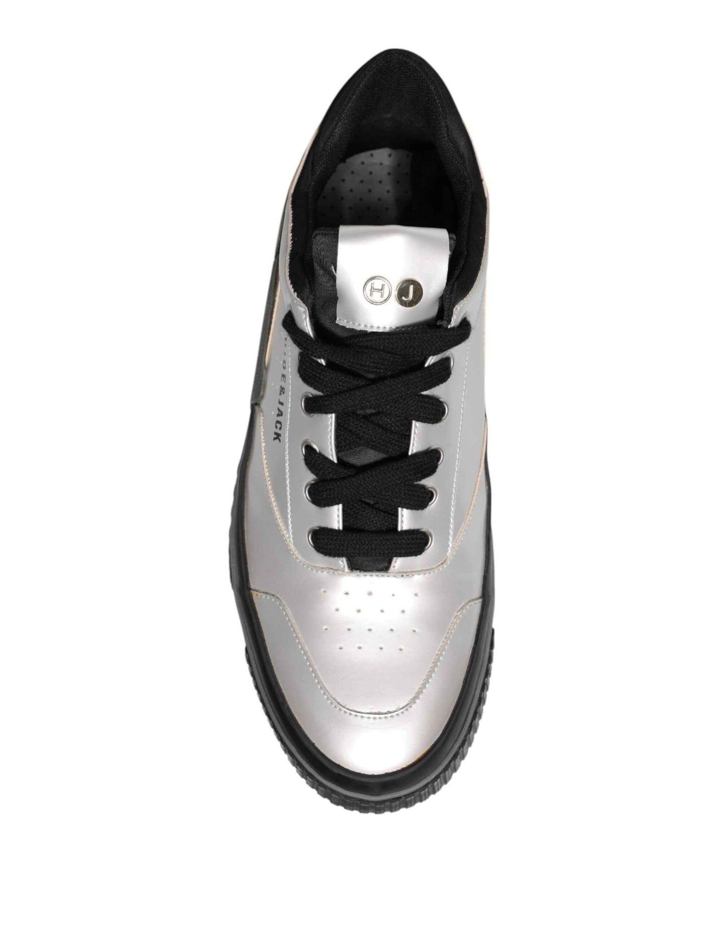 Metallic Silver Low Top Lace Up Sneakers Shoes