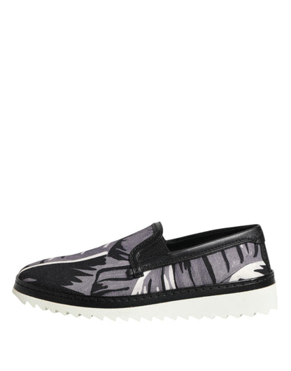 Black Tropical Slip On Men Sneakers Shoes