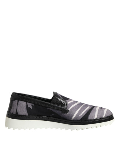 Black Tropical Slip On Men Sneakers Shoes