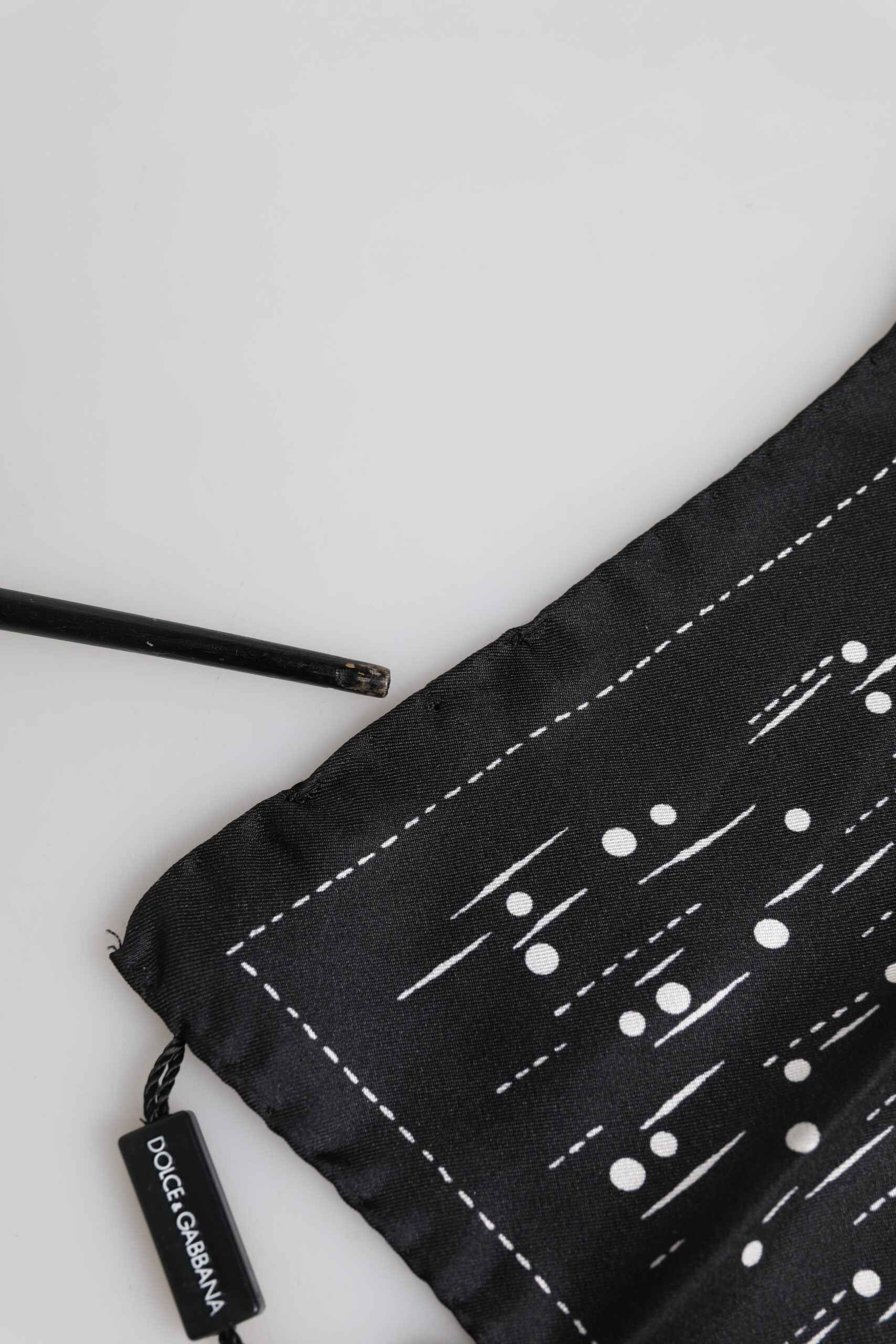 Black White Printed Square Men Foulard Scarf