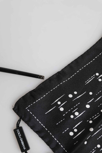 Black White Printed Square Men Foulard Scarf