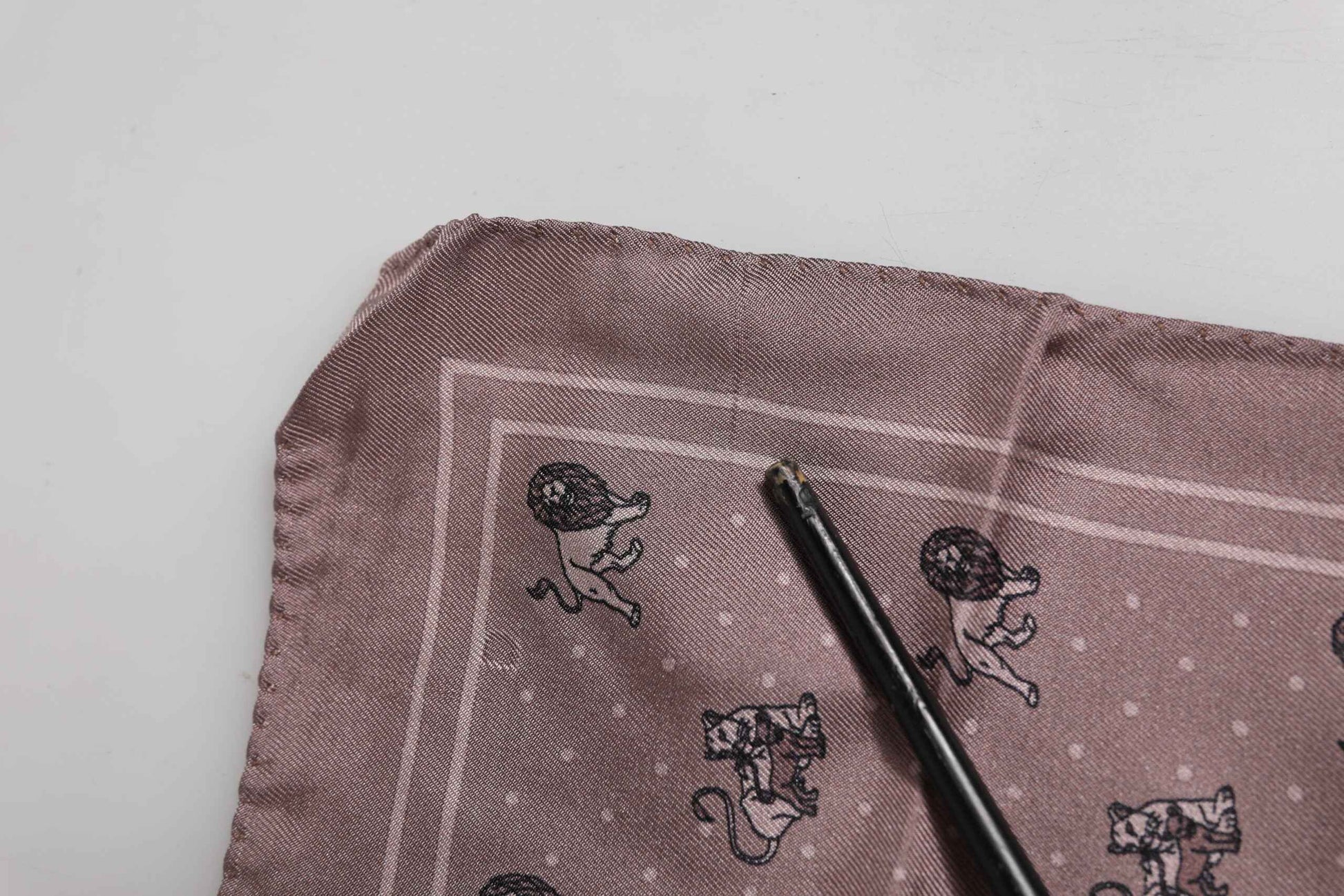 Brown Animal Print Square Foulard Scarf