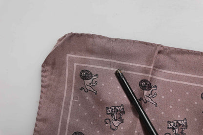 Brown Animal Print Square Foulard Scarf