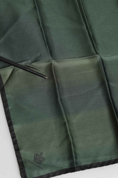 Green DG Crown Silk Square Men Foulard Scarf