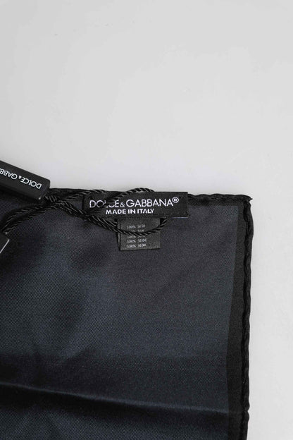 Blue DG Crown Silk Square Men Foulard Scarf