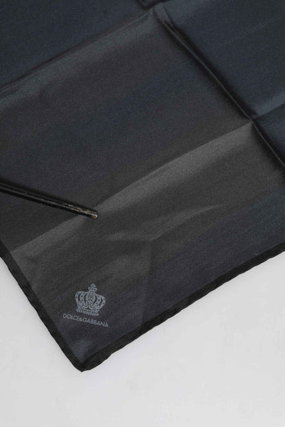 Blue DG Crown Silk Square Men Foulard Scarf