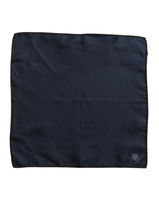 Blue DG Crown Silk Square Men Foulard Scarf