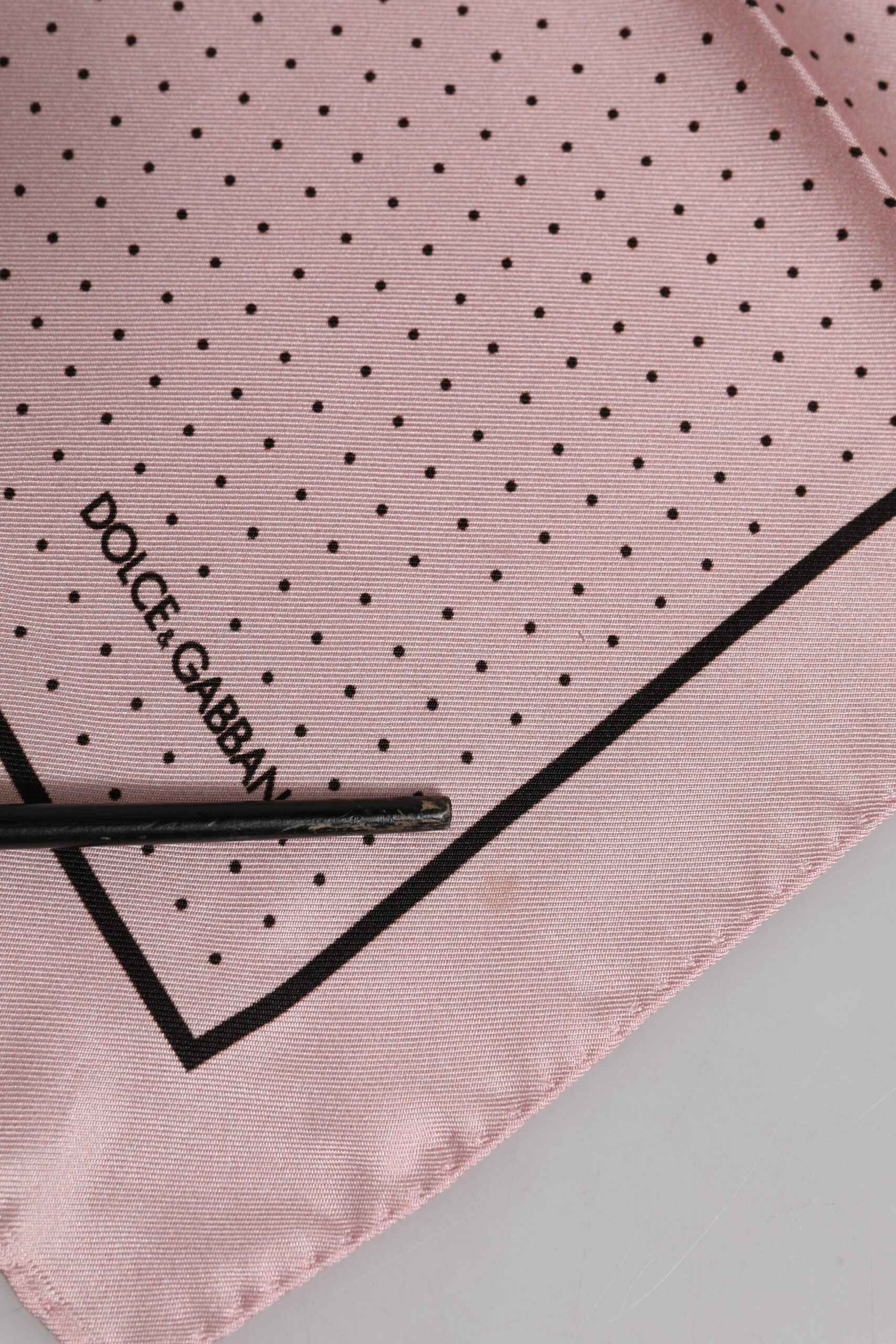 Beige Dotted Silk Square Men Foulard Scarf