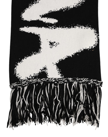 Black Logo Neck Warmer Wrap Men Shawl Scarf