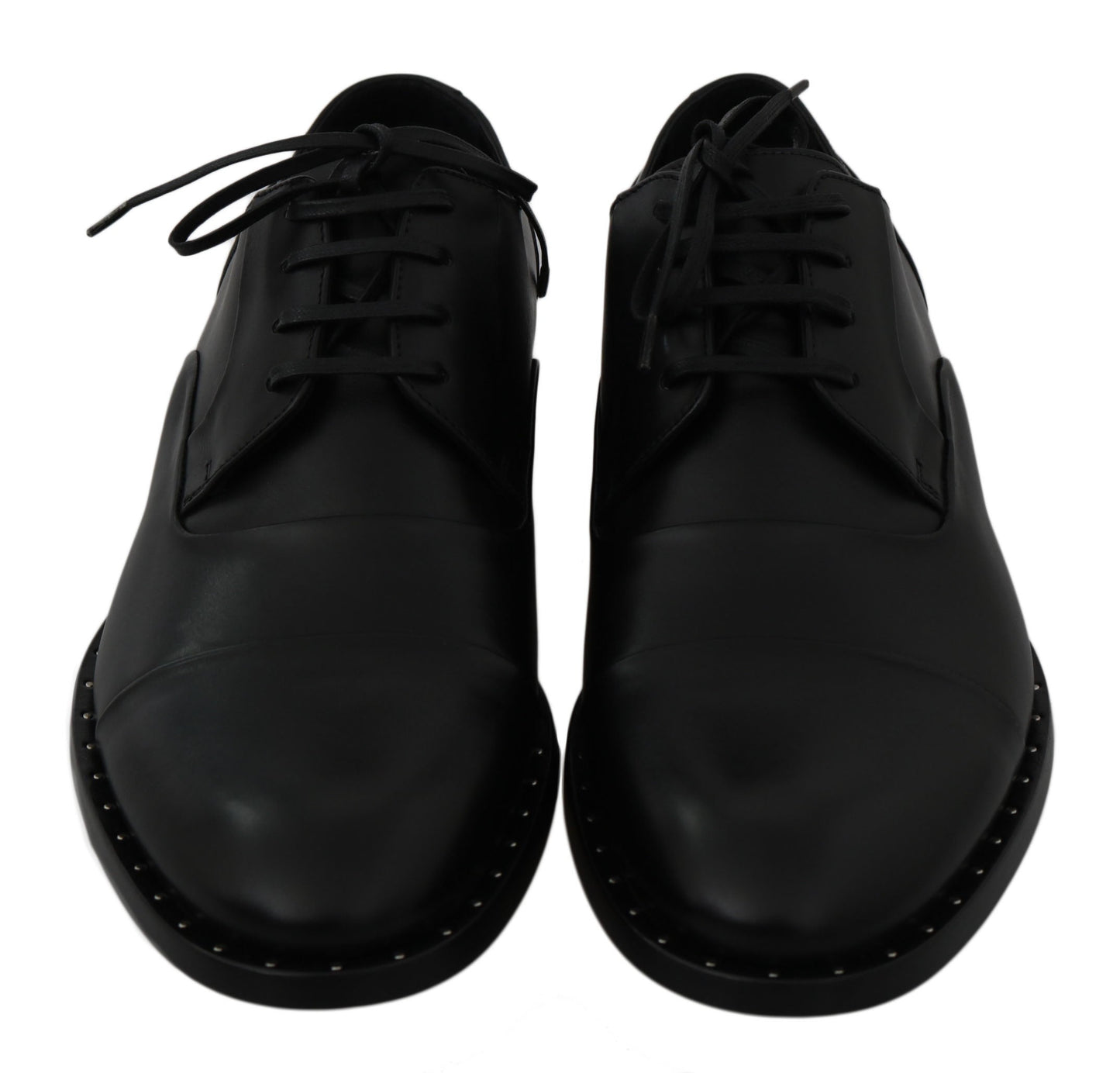 Black Leather Derby Formal Shoes Dolce & Gabbana