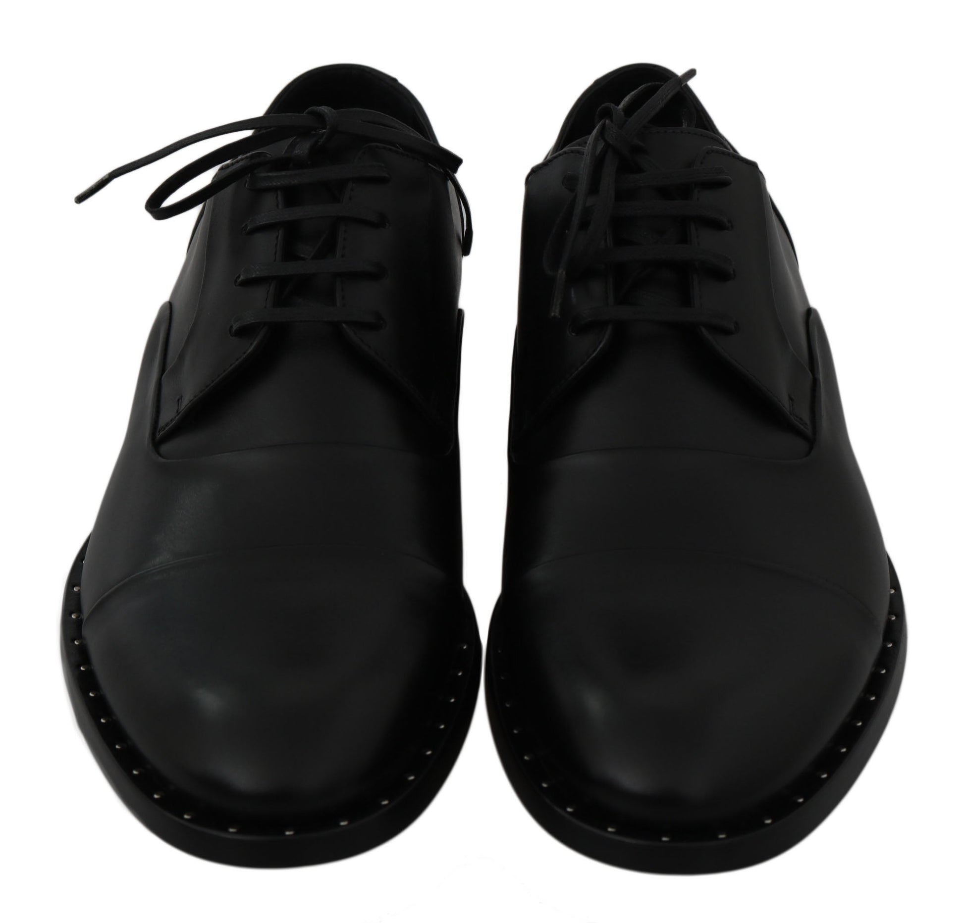 Black Leather Derby Formal Shoes Dolce & Gabbana
