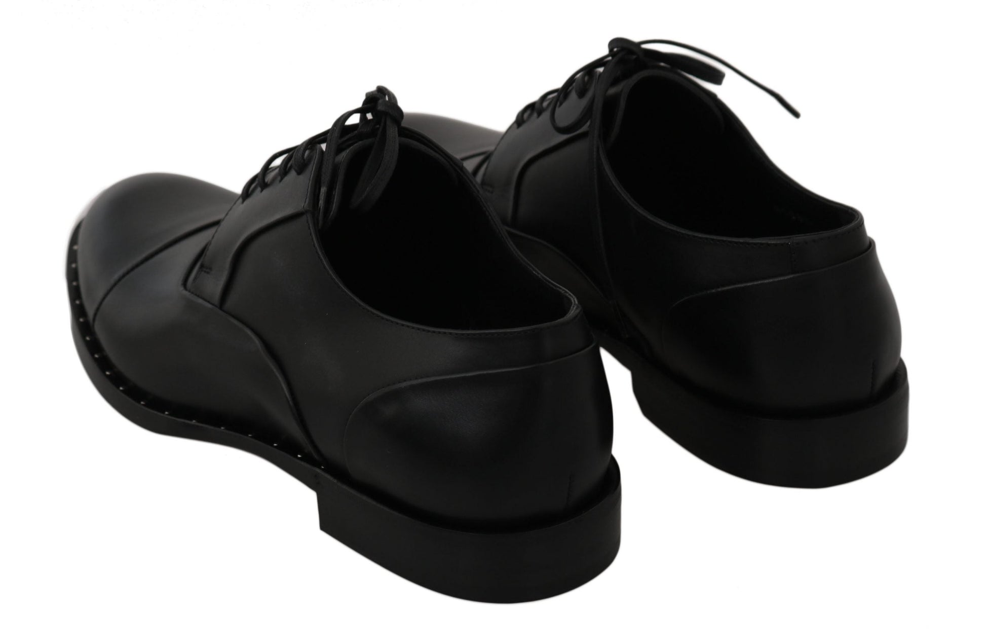 Black Leather Derby Formal Shoes Dolce & Gabbana