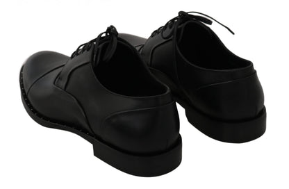 Black Leather Derby Formal Shoes Dolce & Gabbana