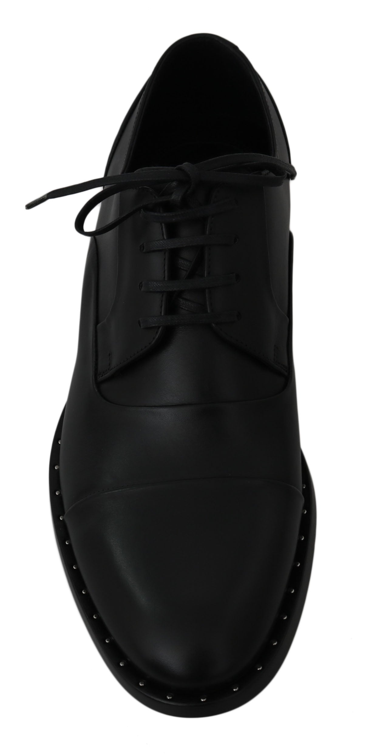 Black Leather Derby Formal Shoes Dolce & Gabbana