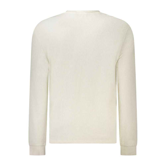 White Cotton Men's Long-Sleeve T-Shirt